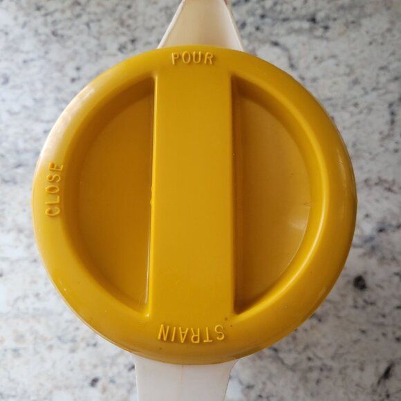 Vintage Retro White & Yellow Pitcher With Floral Design - Picture 4 of 8